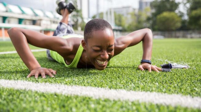Girl trying her push up