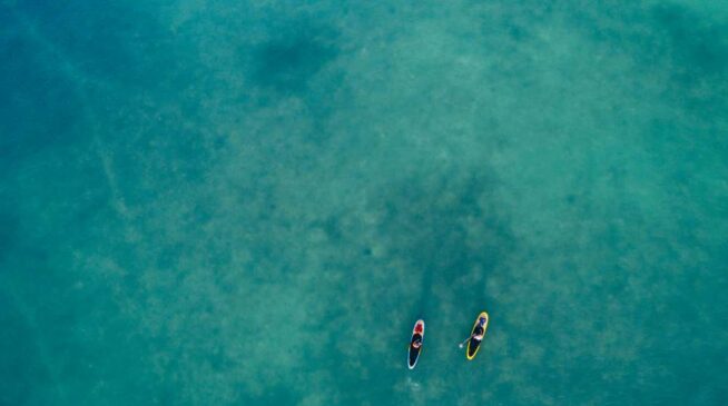 Kayaking in the sea