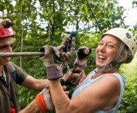 Female doing adventure activity