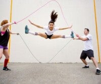 Girl doing acrobatics