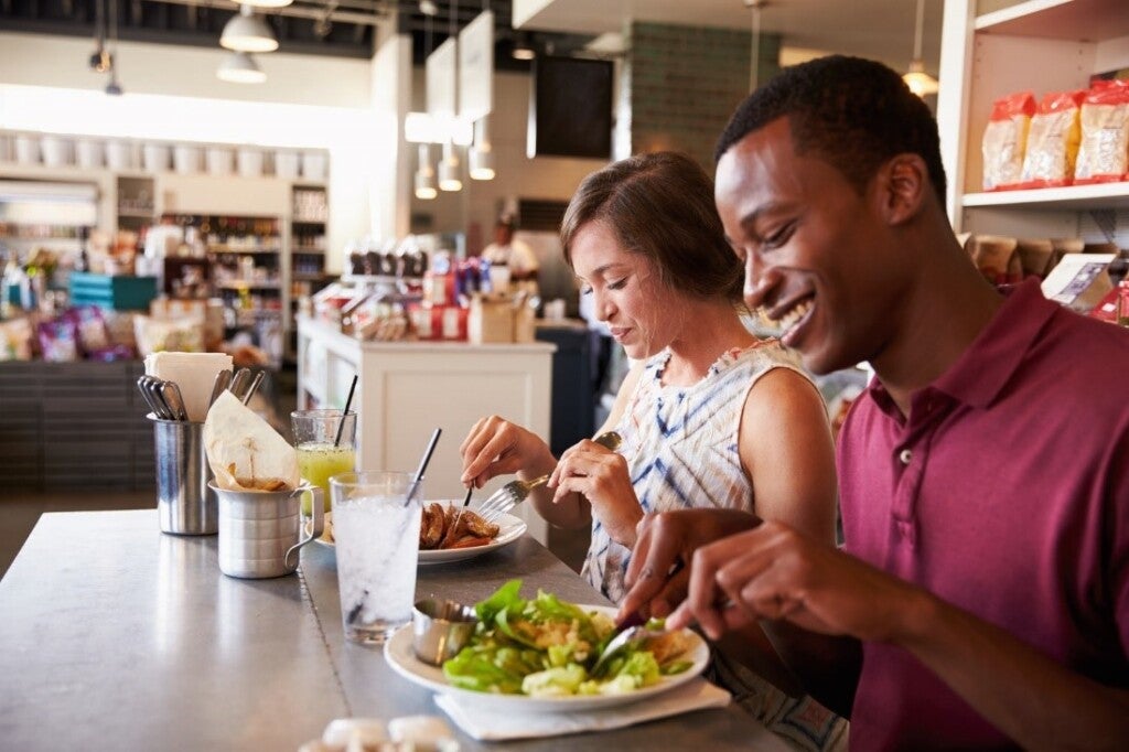 Couple enjoying healthy breakfast