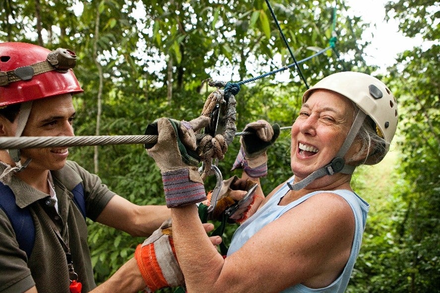 Female doing adventure activity