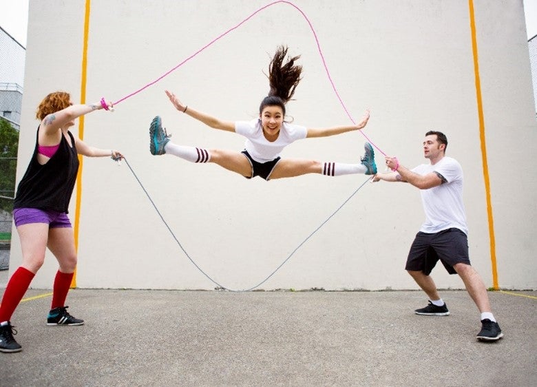 Girl doing acrobatics