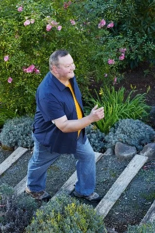 Man walking on stairs